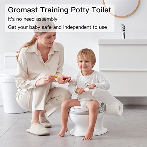 Toddler Potty, Gromast Baby Potty Training Toilet With Padded Pu Seat And Removable Potty, Installation-Free Baby Toilet (Grey) #TOP6