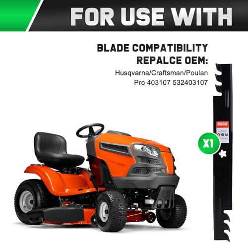 Image of Grasscool 405380 YTH22V46 46 inch Deck Mower Mulching Blades Replacement | Fits Husqvarna 403107 Z246 YTH20K46 YTH21K46 YTH22K46 YTA22V46 Zero Turn Lawn Tractor,5 Star Mounting Hole,Bagging Mulch Cuts