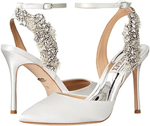 Badgley Mischka womens Blanca Pump, White Satin, 8 US | Image 6