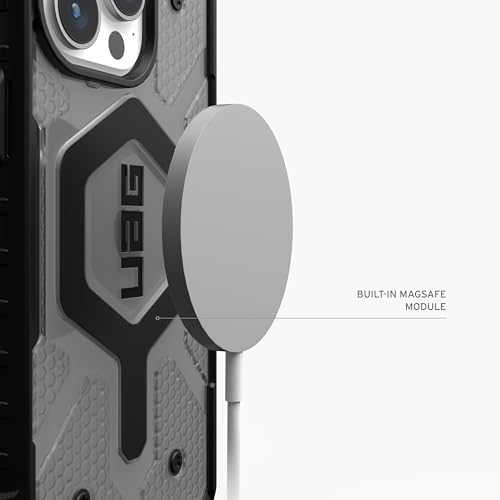 Image of URBAN ARMOR GEAR UAG Case [Updated Version] Compatible with iPhone 15 Pro Max Case 6.7 inch Pathfinder Clear Ash /Black Built-in Magnet Compatible with MagSafe Charging Rugged Transparent Protective Cover