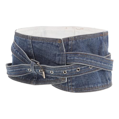Ceinture large denim pour femme : corset ajustable pour robe mode taille M