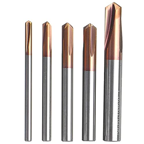DINGGUANGHE-CUP 3 Flutes Chamfering End Mill Centering Drill Bit HRC55 60/90/120 Degree Tungsten Steel Milling Cutter 2/3/4/5/6/7/8mm Steel (Cutting Edge Diameter : 5mm, Dimensions : 60 Degree)