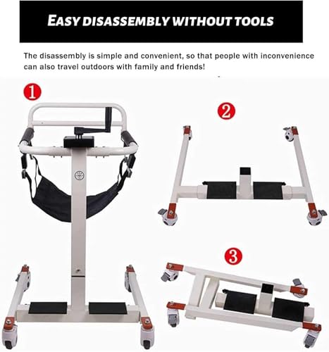 Patiëntenlifthulp Draagbare Patiëntenlift Transfer Rolstoel Lichtgewicht Nachtkastje Rolstoel Rolstoel Liften voor Thuis, Ouderen Patiënten Transfer Lift Gehandicapte Rolstoel, voor Ouderen - Afbeelding 3