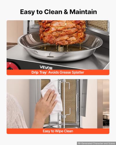 Image of VEVOR Countertop Vertical Rotating Oven 15 lbs Rotisserie Shawarma Machine