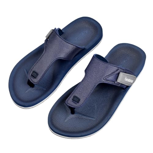 Harssidanzar Men Flip-Flops Flat Indoor Outdoor Summer Beach Thong Slip on Sandals KM235US2