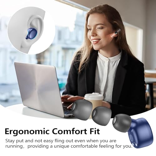 Image of kurdene Wireless Earbuds Bluetooth 5.3 in Ear Buds Light Weight Headphones,Deep Bass Sound,Built in Mics Headset,Clear Calls Earphones for Sports Workout Blue | Premium Sound Bass Ear buds with Charging Case,Touch Control,Built in Mics Headset,Clear Calls for Sports Workout Blue