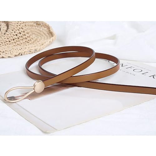 Women's Leather Belt Dress Belt Fashion Skinny Belt Tie A Knot Leather Waist Belt Knotted Decorative Belt3