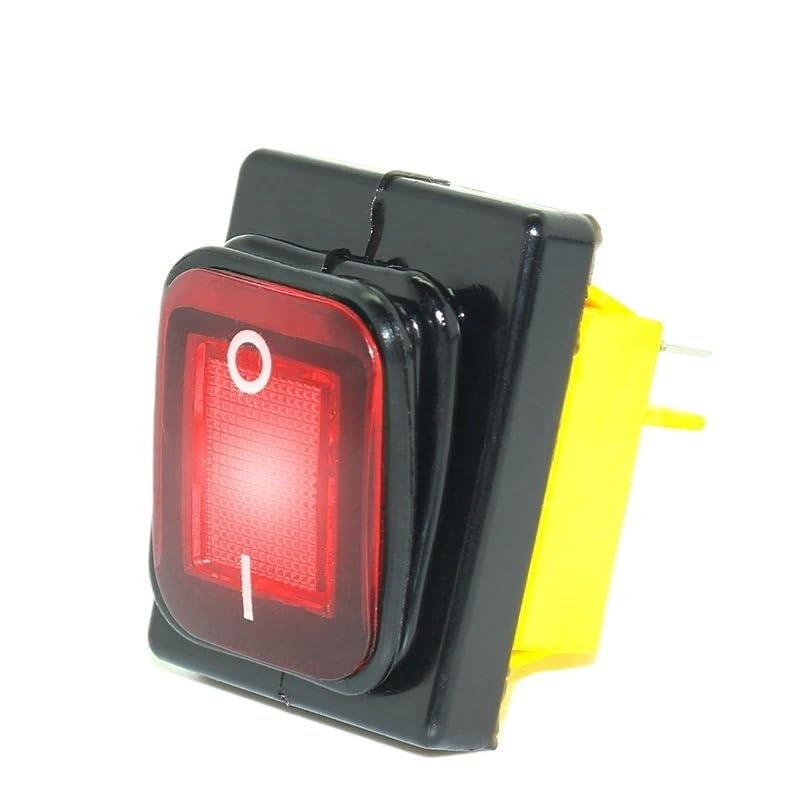 T85 12v 24v 220v 30A Rocker Switch kcd4 Heavy Duty Four pin Waterproof on Off Sliver Contact Point Copper pin red led lamp(White,48v)