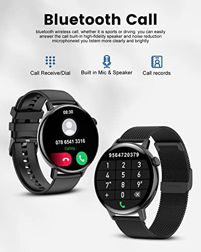 Lige Smart Watches For Men Making Bluetooth Call With Text Notification Ip67 Waterproof Monitoring Health Fitness Heart Rate Steps Compatible Android Ios Minimalist Men's Smartwatches Black #TOP1