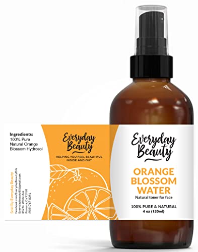 Orange Blossom Water Facial Toner - All Natural Hydrating Spray Mist For Face And Hair - 100% All Natural Orange Blossom Water Hydrosol 4Oz With Fine Mist Cap #TOP11
