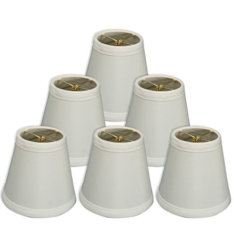 Royal Designs, Inc. CS-981-5WH-6 Hardback Empire Chandelier Shade with Trim, 3 x 5 x 4.5, White, 6-Pack