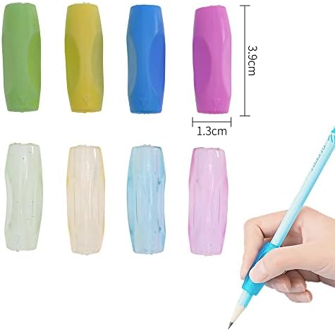 Pencil Grips 8Pcs DBOO Children Handwriting Pencil Grippers Soft Cushioned Writing Aid Pencil Holder Ergonomic Writing Aid Grip Posture Correction
