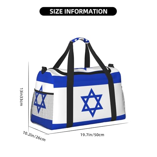 Israeli flag print Carry on Bag Underseat Personal Item Bag Travel Duffel Bag Gym Carry On Sports Bag4