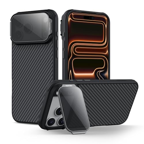 Nillkin Aramid Fibre Funda magnética para iPhone Pro 17 MAX 6.9 Pulgadas,Compatible con MagSafe,Protección de Cámaras & Soportes,Funda para iPhone 17 Pro MAX Case (Negro)