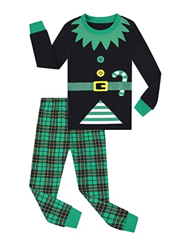Benaive Boys Christmas Pajamas Kids Xmas Holiday Pjs 100% Cotton, 2-Piece Boys Sleepwear Long Sleeves Set Size 10 - image 1