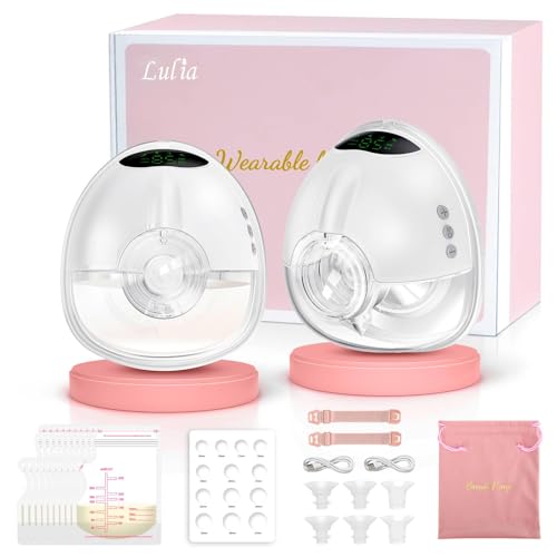 Lulia Breast Pump Hands Free, Wearable Breastfeeding Pump with 4 Mode and 9 Level, Strong Suction, Painless, Anti-Backflow, BPA Free, Portable...