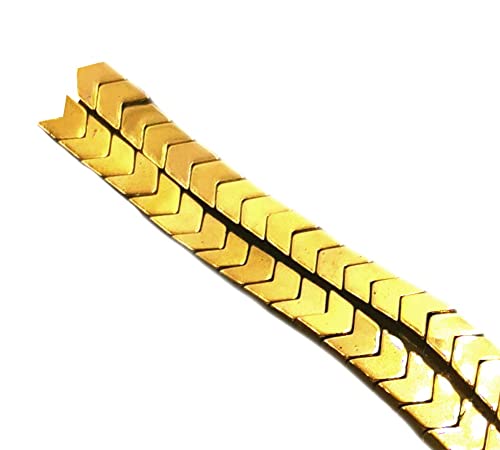 Perlin Hematite Beads Gold Beads 4 x 3 mm for Bracelets Arrow No Magnet Hematite Gemstones 38 cm 1 Strand Heishi Beads Pack of 165 - Image 4