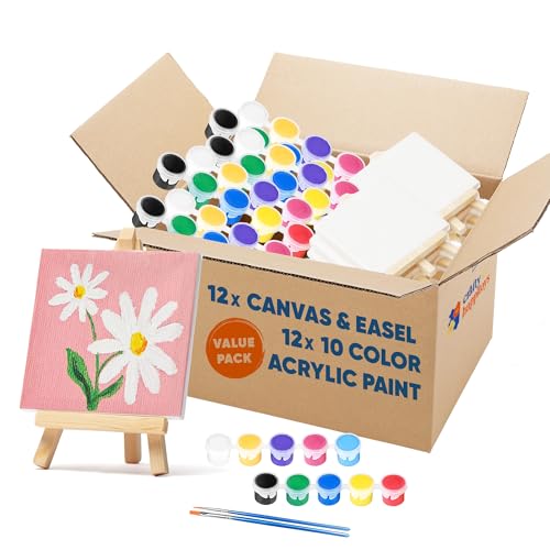 Mini Canvas and Easel Set with Acrylic Paints