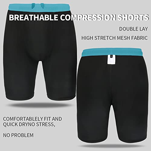 Tenjoy Men's 2 In 1 Running Shorts 5" Gym Athletic Quick Dry Workout Shorts For Men With Phone Pockets Light Blue #TOP4