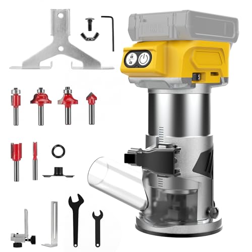 Cordless Router Compatible with DeWalt 20V Battery(No Battery) 600W Brushless Wood Router, 5-Speed...