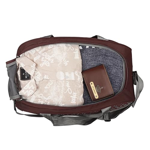 Image of M MEDLER Sentro Wheel Duffle Bag | Waterproof Strolley Duffle Bag | 2 Wheel Duffel Bag | Luggage Bag with Cabin Size & Adjustable Strap - (Brown)