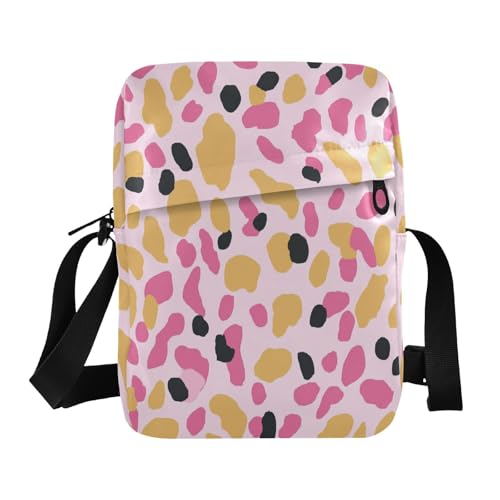 men's messenger bag mens crossbody Woman Cross Body Purse Adjustable Strap for business business- Colorful Peach Blocks