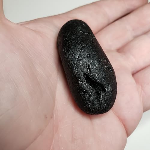 Image of Rare Indochinite Black Tektite 41g, Raw Meteorite Impact Glass, 1pc 59mm Natural Specimen, from Vietnam ID#I