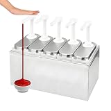 Estación dispensadora de condimentos con bombas de salsa extraíbles de gran volumen para ketchup, mayonesa y jarabe