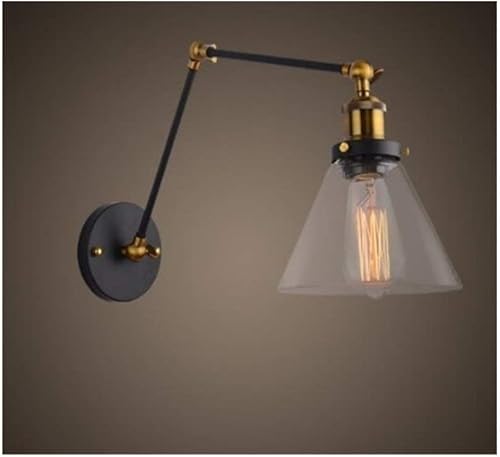 Happy shopping Luces de Pared Lámpara de Pared de Vidrio Lámpara de Pared Colgante de Estilo Industrial Edison Estudio Investigación Swing Lámpara