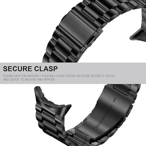Image of Yeahxing Metal Band for Pixel-Watch 3 45mm 41mm - Stainless Steel Bands for Google Pixel Watch 4 /3 /2 /1 2025, Adjustable Wristband for Men Women