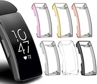FunBand Compatible With Protective Case Fitbit Inspire & Fitbit Inspire HR, TPU Clear Ultra Thin Full Protection Bumper Case Shatter-Resistant Screen Protector Cover Case for Fitbit Inspire HR