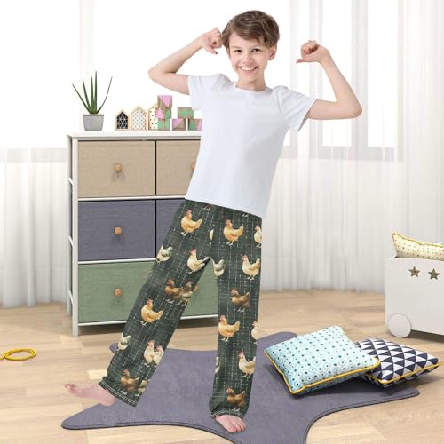 Pajama Pants Chicken Pattern Long Sleep Pants Lounge Bottoms3
