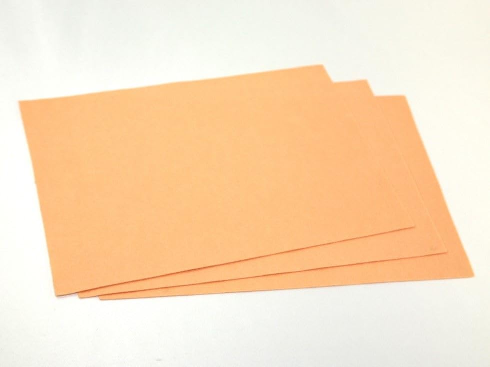 Minerva Fogli di feltro autoadesivi, 22,5 x 30,5 cm (confezione convenienza), per giocattoli, artigianato, artigianato e fai da te, color pesca, confezione da 50