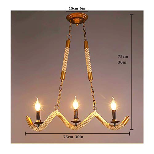 Candelabro de cuerda de cáñamo bronce de 3 luces para rincones llenos de calidez 8