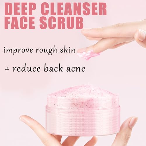 Peach Exfoliator Face Scrub,Pore Face Scrub,Nourishing Exfoliating Cream,Shrink Pores & Improve Rough Skin,Arm & Back & Leg,Anti Acne Scrub for Face,Hand Scrub Exfoliator-Dark Spot Cleanser-All Skin - Image 3