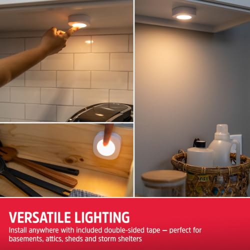 Image of Energizer LED Tap Lights, 2 pack, Touch On /Off, Wireless, Silver, Soft White, 37107