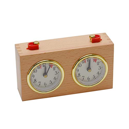 POHOVE Ajedrez Reloj, Profesional Digital Internacional Madera Competencia Ajedrez Reloj Compacto Reglaje Herramientas, Portátil Ajedrez Juego Temporizador Competencia Juego, 6.10x2.17x3.74In