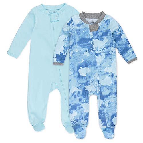 Image of HonestBaby Baby Sleep N' Play One-Piece Zip-Front Footed Organic Cotton Pajama Sleeper