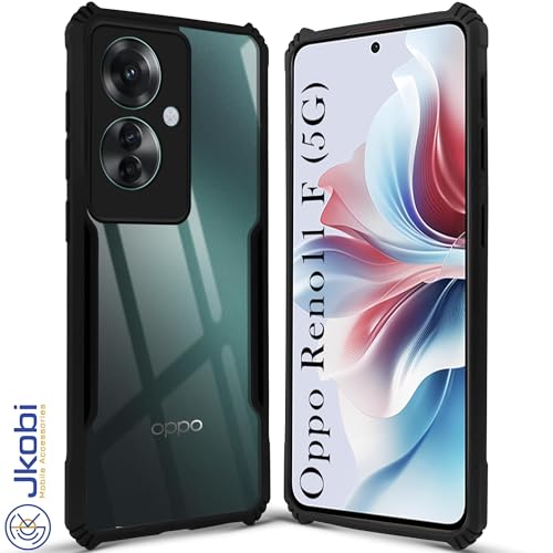 Image of Jkobi Back Case Cover for Oppo Reno11 F 5G | Oppo Reno 11F 5G (Shockproof with Polycarbonate Clear Panel | Professional Black)