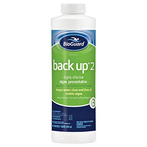 BioGuard Back Up 2-1 Quart, Pack of 4, Proven Effective Algae Preventative, Non-Staining, Keeps Water Clean and Clear