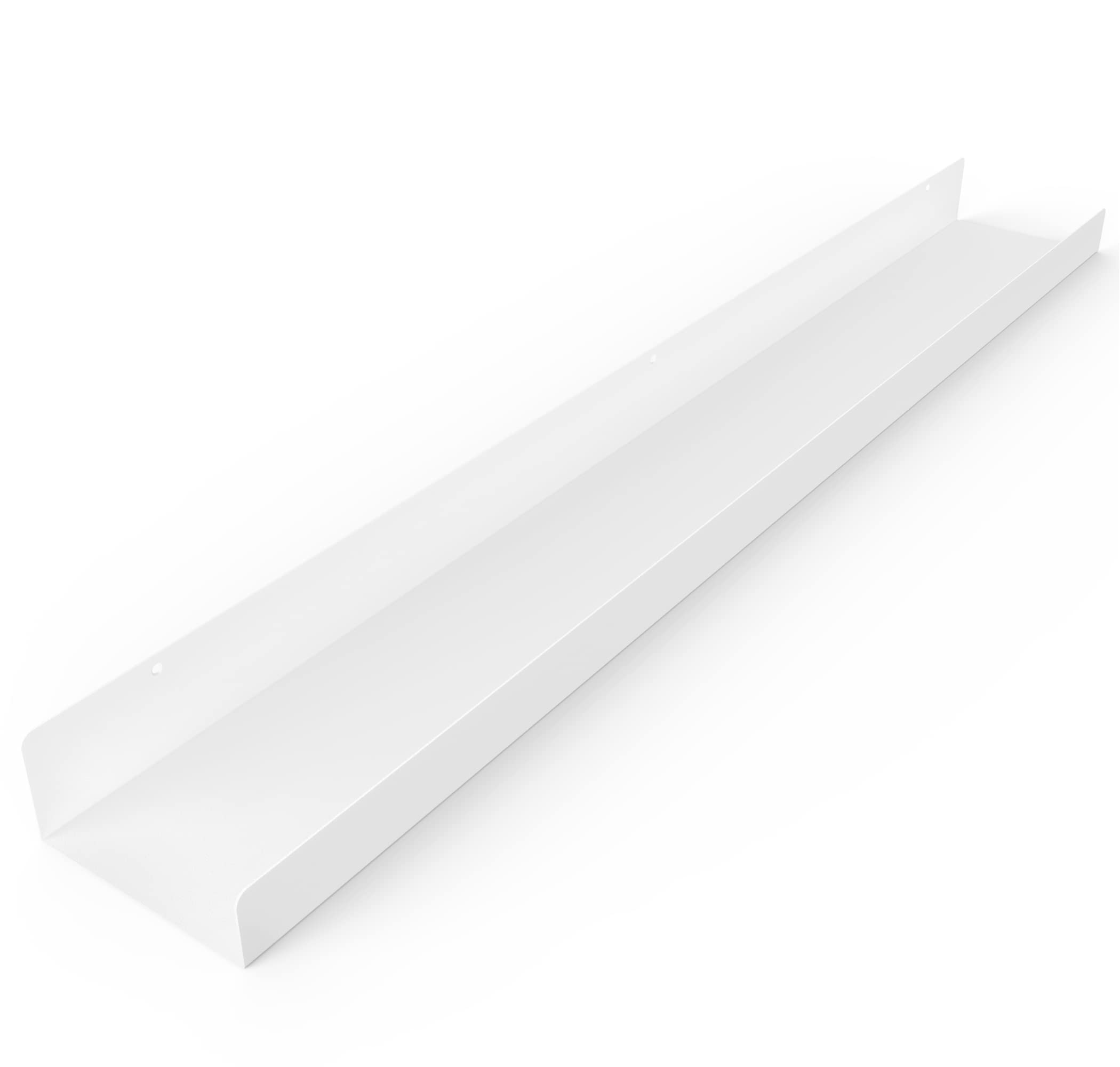 DIY CARTEL Made in USA Floating Metal Wall Shelf Picture Ledge - USA Manufactured Steel - Industrial Heavy Duty Modern Farmhouse Rustic Designed Shelf