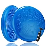 Erwachsene Balancekissen Ballsitzkissen mit Luftpumpe, Durchmesser 33cm Balance Training Yoga Matte Massage Board Physiokissen für Core, Koordination, Fitness Rückentraining Pad (Blau)
