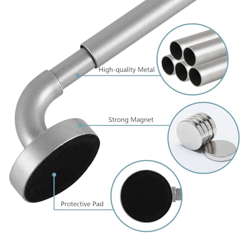Tyron Tyron Tyron 2 Pack Magnetic Curtain Rod For Metal Doors Adjustable 18-30 Inch, 3/8 Inch Diameter, French Door Magnetic Curtain Rods, Magnetic Cafe Curtain Rod thumb #3