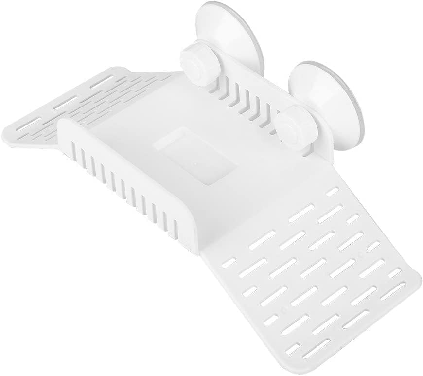 Anky Turtle Plastic Ladder Bridge Shape Platform Bask | Aquarium Tank Reptile Turtle Climbing Basking Terrace Floating Platform Dock with Food Plate - (White)-image-37