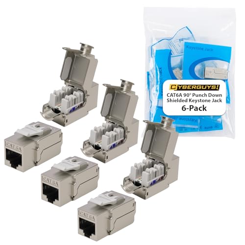 Conectores Keystone CAT 6A apantallados ángulo 90° x6 miniatura 1