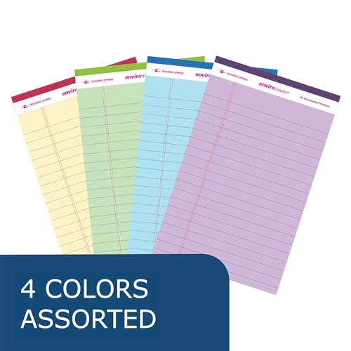 ROARING SPRING Enviroshades Recycled Mini Legal Pads, 4 Pack, 5" x 8" 40 Sheets, Assorted Colors - Thumbnail 4