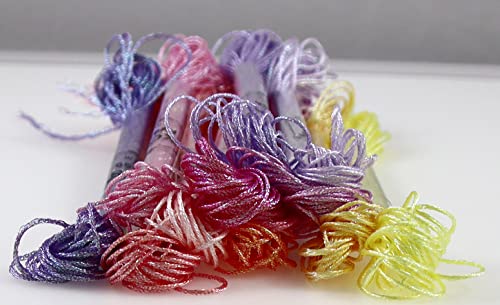Image of KCS 6-Strand Cross Stitch Metallic Variegated Pearl Shiny Embroidery Floss (12 Skeins # 2)
