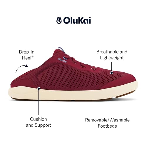 Image of OluKai Moku Pae Slip-On Men's Boat Shoes, Breathable Mesh Deck Shoes, Lightweight Water-Friendly Beach Sneakers for All-Day Comfort