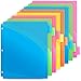 Dunwell 8-Tab Binder Dividers with Two Pockets, Plastic Slash Pocket Dividers with Tabs, Multicolor, 3 Ring Binder Pocket with Index Tab, Acid-Free, Poly Notebook Divider, Includes Label Inserts