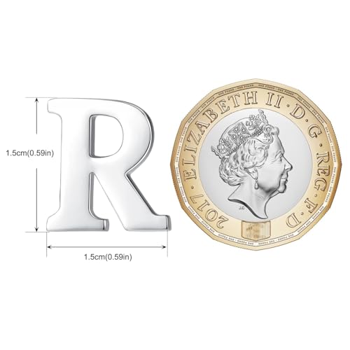 Image of HONEY BEAR Initial Alphabet Letter Lapel Pins Collar Badge Brooches for Mens /Womens Shirt Dress Decoration Silver